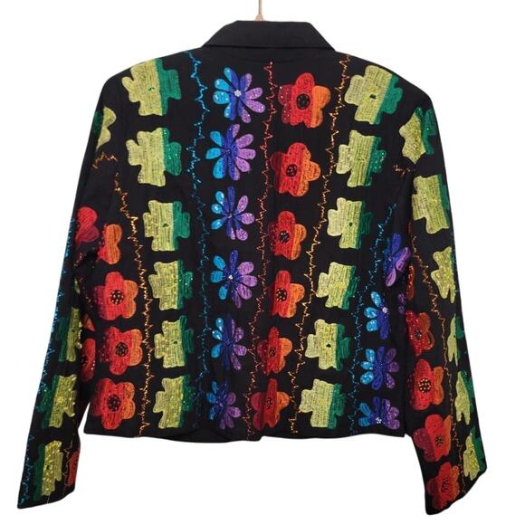 Anage Floral Embroidered Zip Up Jacket - Grandmacore - Picture 6 of 6